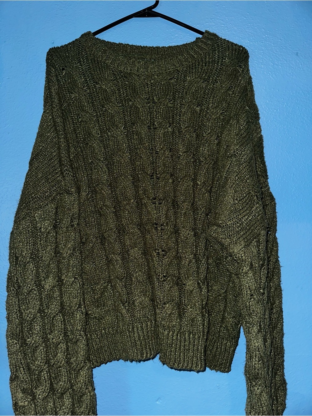 Olive Cable Knit Women's Sweater